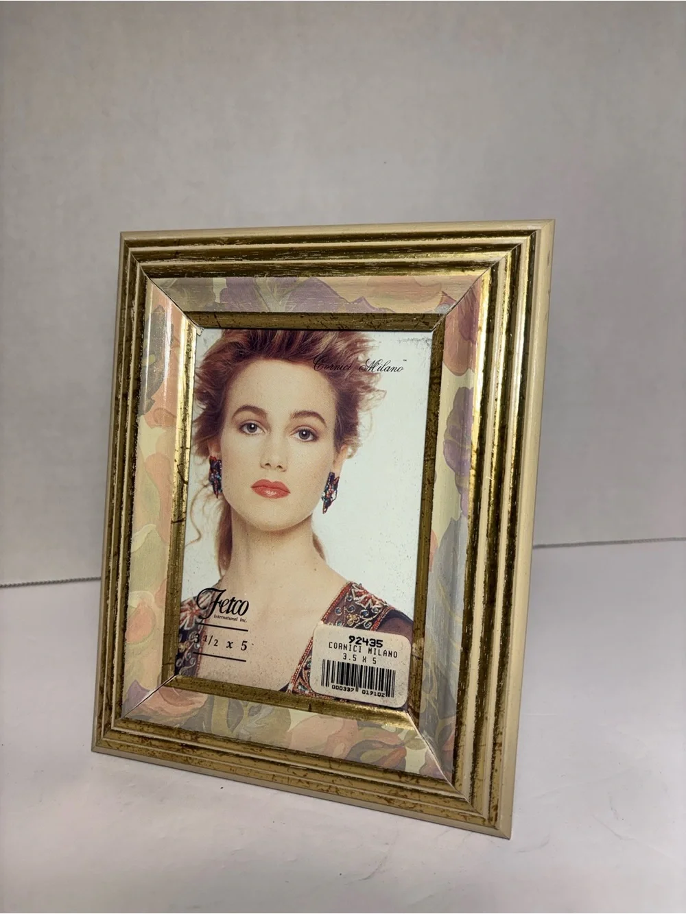Fetco Floral Gold Accent Picture Frame Wood 3.5 X 5 Photo Cornici Milano #92435